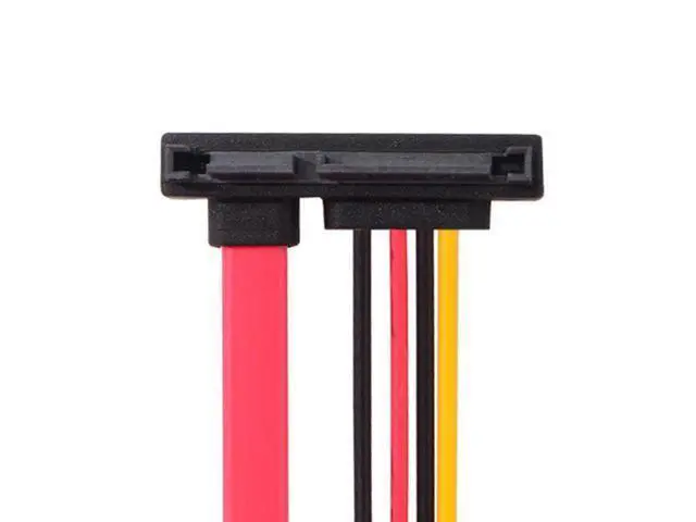 Alt view image 3 of 7 - SM Up Angled SATA III 3.0 7+15 22 Pin SATA Male to Female Data Power Extension Cable 30cm