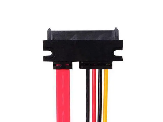Alt view image 2 of 7 - SM Up Angled SATA III 3.0 7+15 22 Pin SATA Male to Female Data Power Extension Cable 30cm