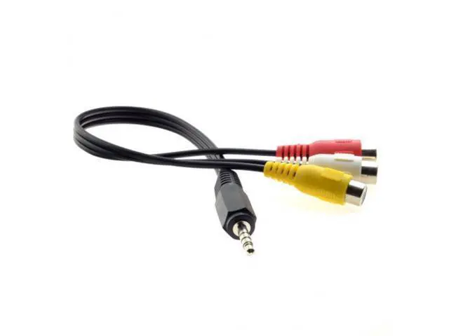 Alt view image 4 of 4 - 3.5mm 1/8" Male Stereo Car AUX to 3 RCA AV Female Cord Audio Video Composite Cable 20cm RC-141