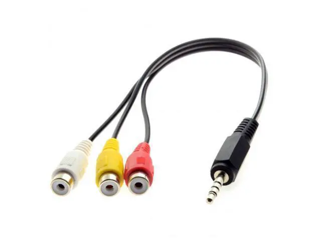 Alt view image 2 of 4 - 3.5mm 1/8" Male Stereo Car AUX to 3 RCA AV Female Cord Audio Video Composite Cable 20cm RC-141