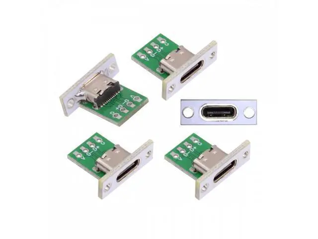 Alt view image 3 of 7 - 5pcs/set DIY OEM Type C Female Socket Connector Panel Mount Type with PC Board 24pin USB 2.0 Pinout