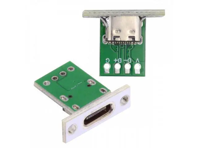 Alt view image 6 of 7 - 5pcs/set DIY OEM Type C Female Socket Connector Panel Mount Type with PC Board 24pin USB 2.0 Pinout
