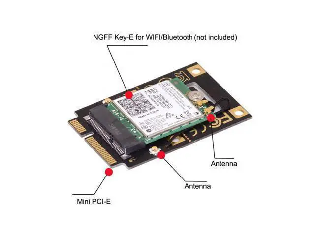 Alt view image 6 of 7 - NGFF M.2 Key-A to Mini PCI-E PCI Express Converter Adapter for 9260 8265 7260 AC Wifi Bluetooth Wireless Card