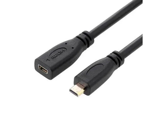 Alt view image 3 of 7 - SM HDMI 1.4 D Type Micro HDMI Male to Micro HDMI Female M/F Extension Cable 30cm