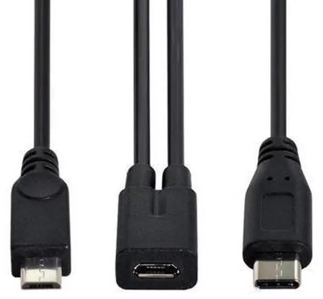 Main image of Micro USB Female to USB-C Type C USB 3.1 & Micro USB Male Splitter Extension Charge Cable UC-004