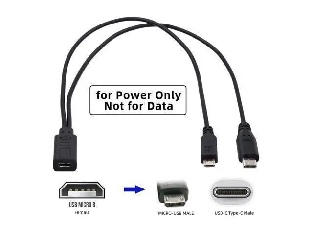 Alt view image 2 of 7 - Micro USB Female to USB-C Type C USB 3.1 & Micro USB Male Splitter Extension Charge Cable UC-004