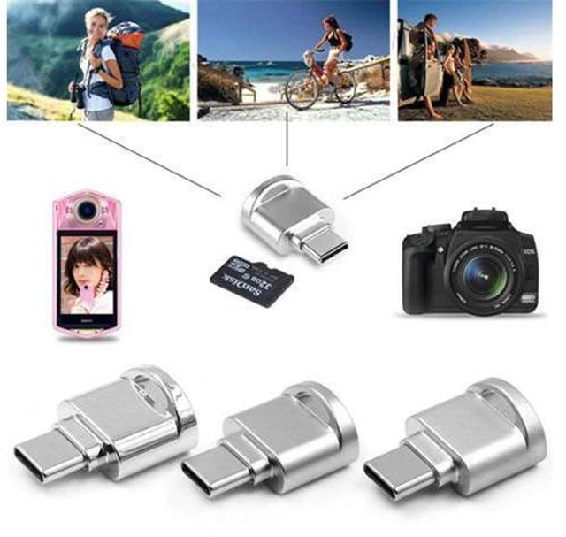 Alt view image 7 of 7 - HKCY UC-051-2PCS 2pcs USB 2.0 Type C USB-C to Micro SD SDXC TF Card Reader Adapter for MacbookCell Phone