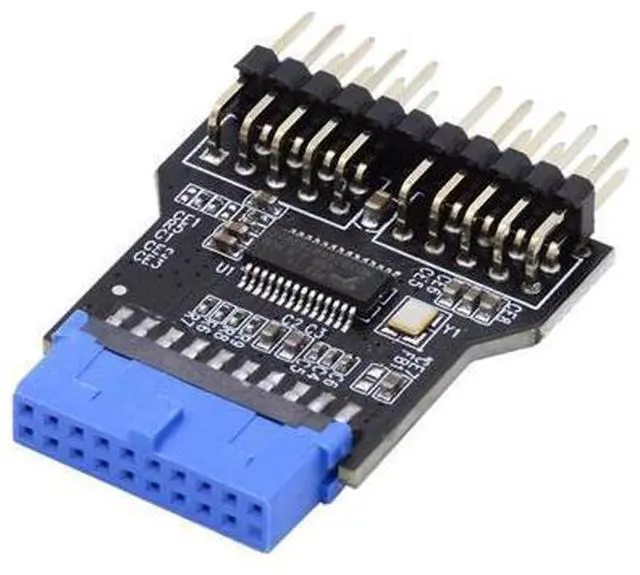 Main image of HKCY Motherboard 19pin USB 3.0 Header 1 to 2 USB2.0 9Pin Female Extension HUB Connector Adapter Port Multilier