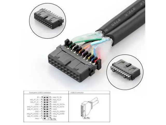 Alt view image 4 of 7 - HKCY Motherboard 19pin USB 3.0 Header 1 to 2 USB2.0 9Pin Female Extension HUB Connector Adapter Port Multilier