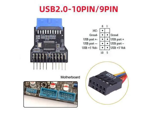 Alt view image 7 of 7 - HKCY Motherboard 19pin USB 3.0 Header 1 to 2 USB2.0 9Pin Female Extension HUB Connector Adapter Port Multilier