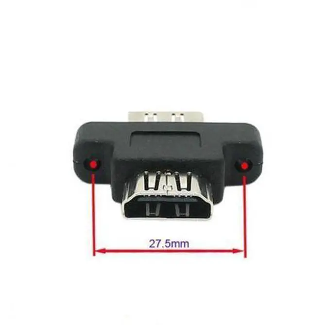 Alt view image 2 of 7 - HKCY HD-087 HDMI Female To HDMI 1.4 Female Extension Extender Coupler Adapter with Panel Mount Holes