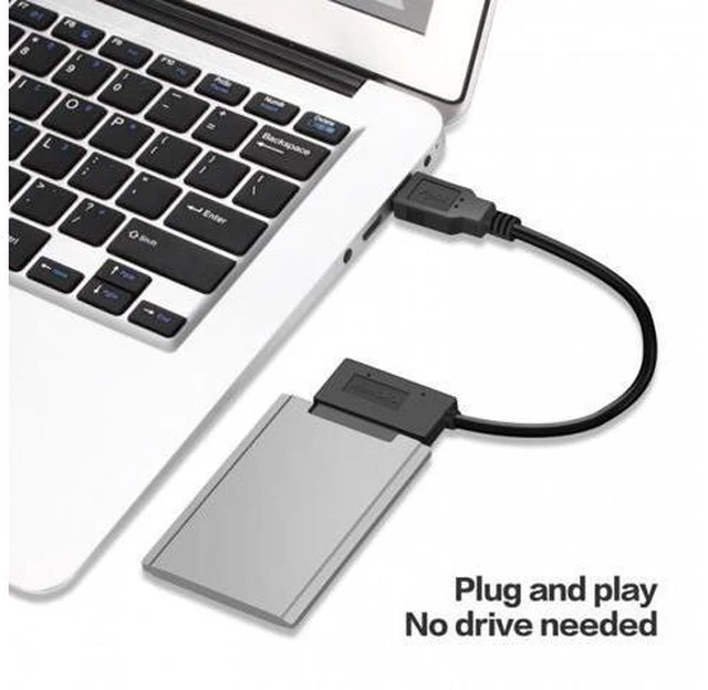 Alt view image 7 of 7 - HKCY U3-068 USB 3.0 to Micro SATA 7+9 16 Pin 1.8" 90 Degree Angled Hard Disk Driver SSD Adapter Cable 10cm