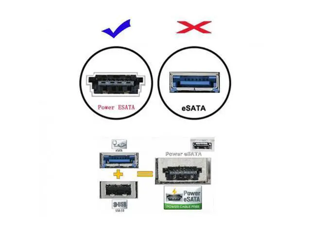 Alt view image 7 of 7 - 50cm Dual Power 12V and 5V eSATAp Power ESATA USB 2.0 combo to 22Pin SATA cable for 2.5" 3.5" Hard Disk Drive SA-009-0.5M