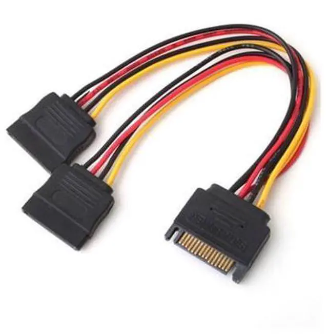 Alt view image 3 of 5 - SATA 15pin Male to 2 Female Splitter Y 1 to 2 extension Cable SA-052