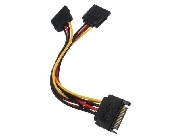 Alt view image 4 of 5 - SATA 15pin Male to 2 Female Splitter Y 1 to 2 extension Cable SA-052