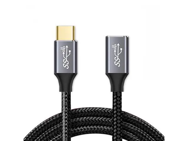 Alt view image 2 of 7 - 20CM USB-C USB 3.1 Type-C Male to Female Extension Data Cable 10Gbps 100W with Sleeve for Laptop Phone