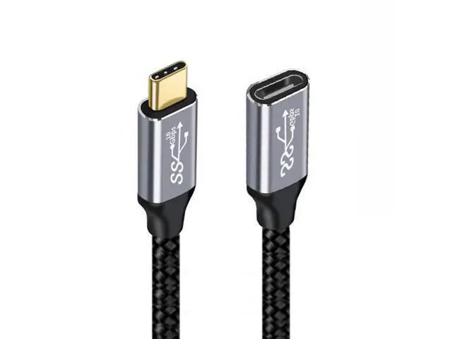 Alt view image 3 of 7 - 20CM USB-C USB 3.1 Type-C Male to Female Extension Data Cable 10Gbps 100W with Sleeve for Laptop Phone