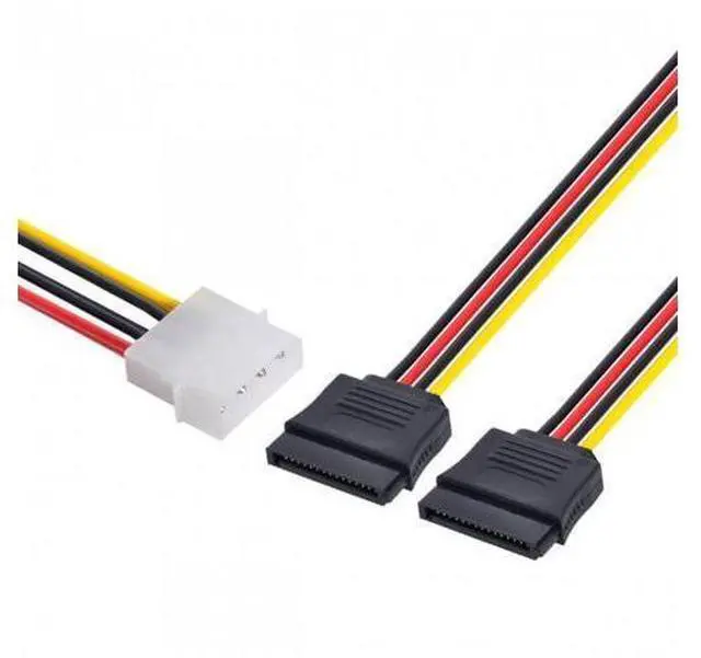 Alt view image 7 of 7 - HKCY SA-056 IDE to Dual SATA II 15pin Y Splitter 10cm Hard Disk Power Supply Extension Cable