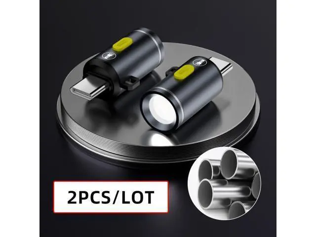 Alt view image 2 of 7 - 2pcs/set USB-C Type-C Male LED Light Interior Atmosphere Lighting for Outdoors Walking Cycling Phone Laptop Charger Night Lamp 210 Lumens