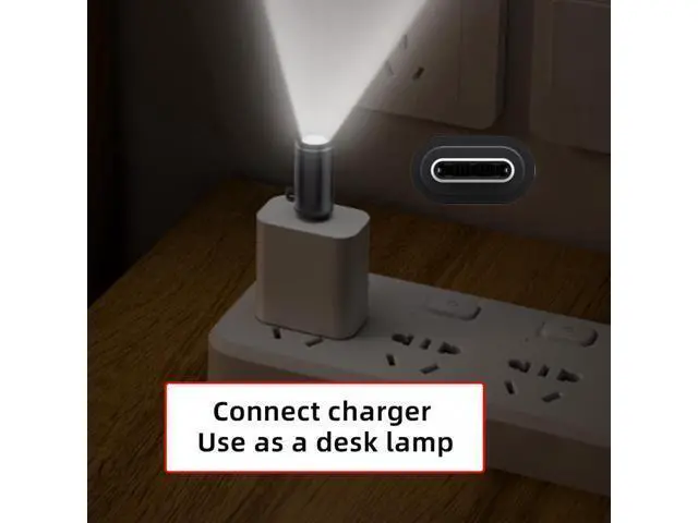 Alt view image 5 of 7 - 2pcs/set USB-C Type-C Male LED Light Interior Atmosphere Lighting for Outdoors Walking Cycling Phone Laptop Charger Night Lamp 210 Lumens