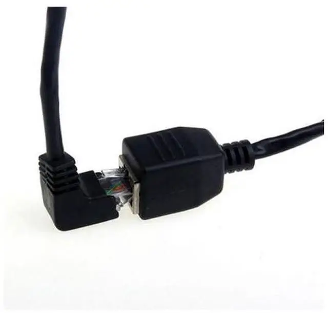 Alt view image 2 of 7 - SM Down Angled 90 Degree 8P8C FTP STP UTP Cat 5e Male to Female Lan Ethernet Network Extension Cable 50cm