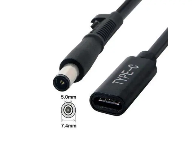 Alt view image 2 of 6 - SM Type C USB-C Female Input to DC 7.4*5.0mm Power PD Charge Cable fit for Laptop 18-20V