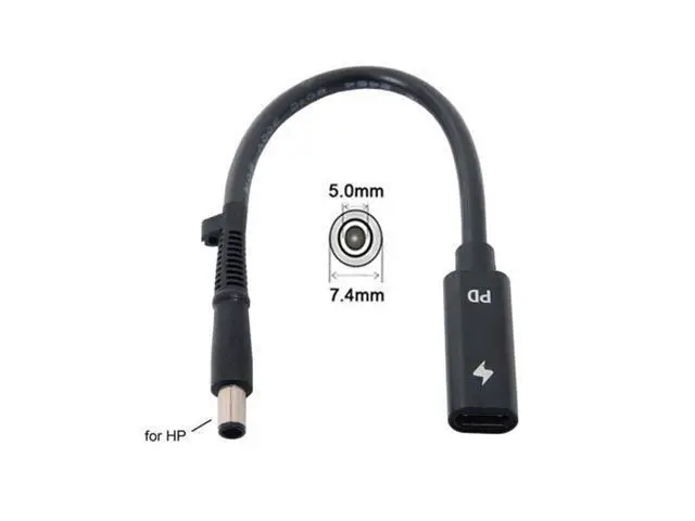 Alt view image 3 of 6 - SM Type C USB-C Female Input to DC 7.4*5.0mm Power PD Charge Cable fit for Laptop 18-20V