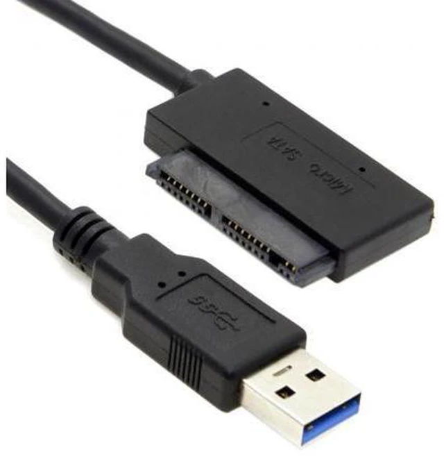 Main image of SM USB 3.0 to Micro SATA 7+9 16 Pin 1.8" 90 Degree Angled Hard Disk Driver SSD Adapter Cable 10cm