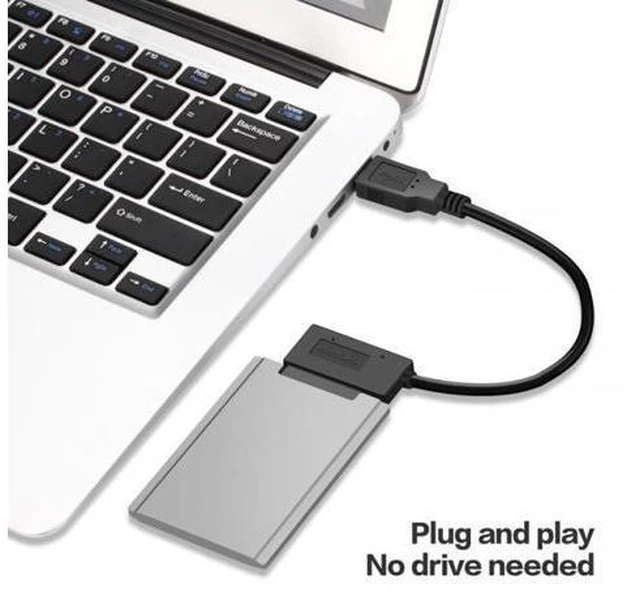 Alt view image 7 of 7 - SM USB 3.0 to Micro SATA 7+9 16 Pin 1.8" 90 Degree Angled Hard Disk Driver SSD Adapter Cable 10cm
