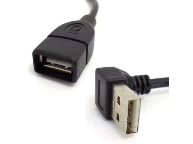 Alt view image 6 of 7 - CY 90 Degree Down Angled type USB 2.0 A Male to USB A Female cable 20cm U2-084-0.2M