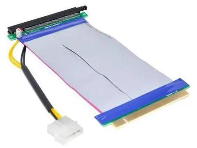 Main image of PCI-E Express 16X to 16x Riser Extender Card with Molex IDE Power & Ribbon Cable 20cm EP-074