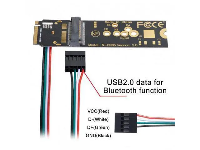 Alt view image 3 of 3 - Wireless NGFF A/E-Key WiFi Card to M.2 NGFF Key-M NVME SSD Adapter for AX200 Wifi 6 Bluetooth 5.1