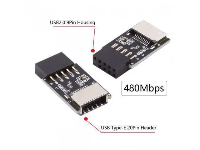 Alt view image 4 of 7 - HKCY UC-095 USB 3.1 Front Panel Socket Key-A Type-E to USB 2.0 9Pin 10Pin Mainboard Header Male Extension Adapter