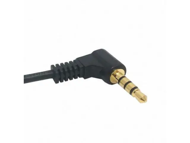 Alt view image 4 of 4 - 90 degree right angled 3.5mm 4 poles Audio Stereo Male to Female Extension Cable 10cm Black RC-003