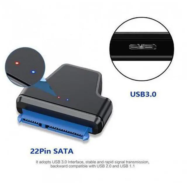 Alt view image 3 of 7 - HKCY U3-023 5Gbps Micro USB 3.0 to SATA 22Pin 7+15 Enclosure Adapter for 2.5" Hard Disk Drive SSD HDD Mass Storage Class