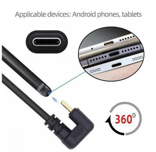 Alt view image 4 of 7 - CY Right Angled USB3.0 Type-A to Type C USB-C Male to Male Power Data Cable 5Gbps USB-C Opposite U Shape Back Angled