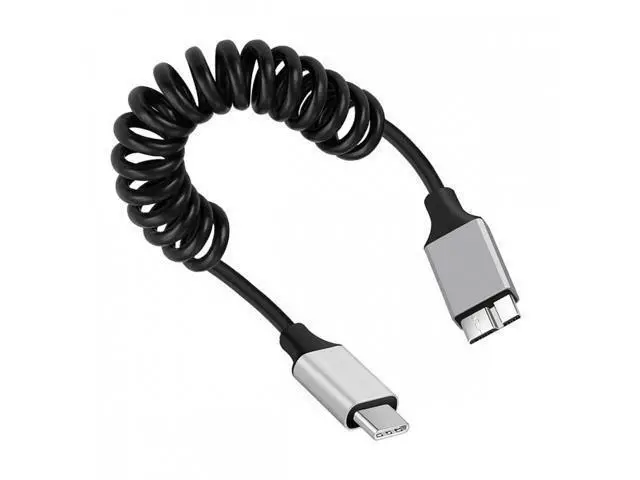 Alt view image 2 of 7 - USB-C Type-C Host to Micro-USB3.0 Male OTG Stretch Coiled Cable 100cm Extension 5Gbps for Disk Phone Camera Data
