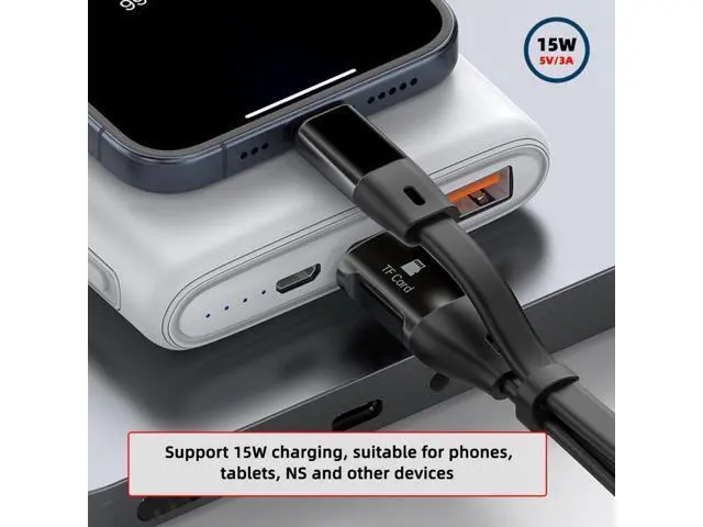 Alt view image 3 of 7 - Type-C USB-C Male to Male USB 3.1 10Gbps & TF Micro-SD Card Reader Flat Slim FPC Data Cable for Laptop Phone