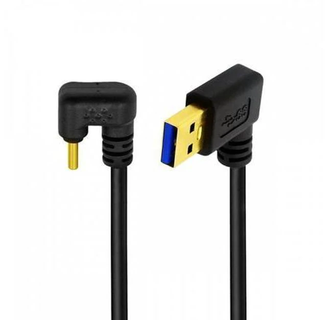 Main image of Left Angled USB3.0 Type-A to Type C USB-C Male to Male Power Data Cable 5Gbps USB-C Opposite U Shape Back Angled