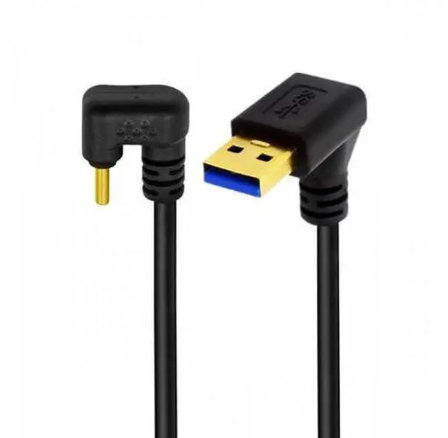 Main image of Down Angled USB3.0 Type-A to Type C USB-C Male to Male Power Data Cable 5Gbps USB-C Opposite U Shape Back Angled