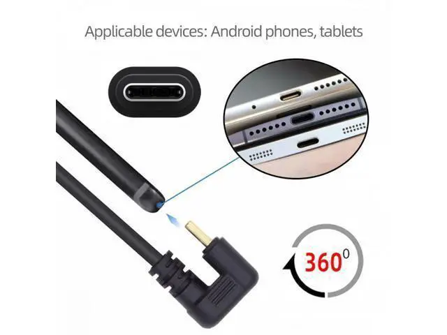 Alt view image 4 of 7 - Down Angled USB3.0 Type-A to Type C USB-C Male to Male Power Data Cable 5Gbps USB-C Opposite U Shape Back Angled
