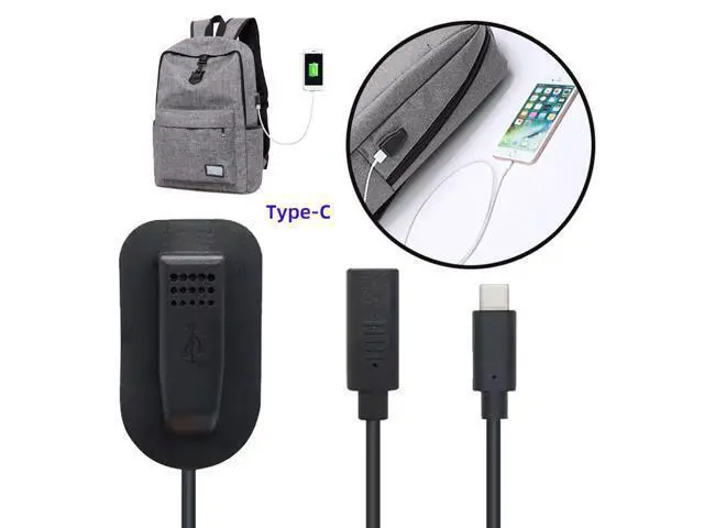 Alt view image 3 of 7 - USB-C 65W Type-C Male to Female Extension Cable for Backpack Charging Practical Convenient Outdoor Travel Camping External