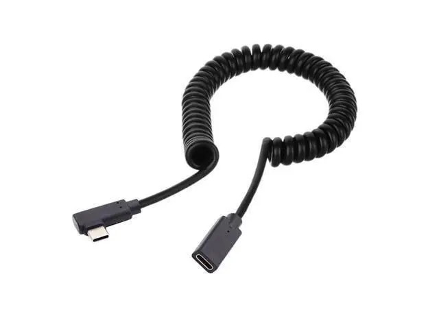 Alt view image 2 of 7 - HKCY Stretch Coiled USB-C Keyboard Mouse Cable for Gaming Keyboard Type-C Male to Female Extension Cable Power & Data