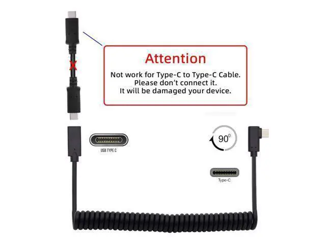Alt view image 4 of 7 - HKCY Stretch Coiled USB-C Keyboard Mouse Cable for Gaming Keyboard Type-C Male to Female Extension Cable Power & Data
