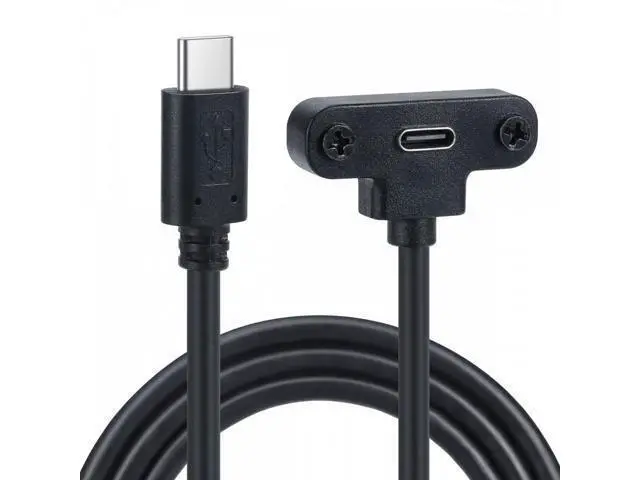 Alt view image 2 of 7 - USB-C 480Mbps Type-C Male to Up Angled Female Extension Data Screw Locking Cable for Camera VR