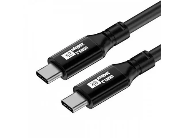 Alt view image 2 of 7 - 100cm 1.0m USB3.2 Type-C USB-C 8K Male to Male USB3.1 10Gbps 100W Data Video Cable with E-marker for Laptop Phone
