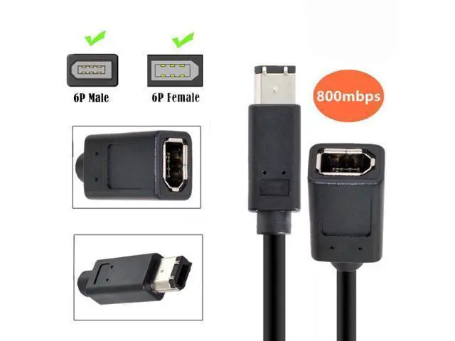 Alt view image 3 of 7 - HKCY IEEE 1394 6Pin Female to 1394a 6Pin Male Extension Data Video Capture Card Firewire 400 to 400 Cable 20cm