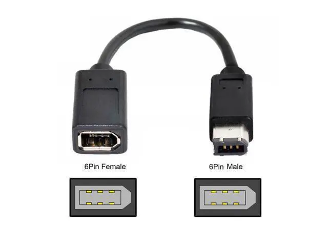 Alt view image 5 of 7 - HKCY IEEE 1394 6Pin Female to 1394a 6Pin Male Extension Data Video Capture Card Firewire 400 to 400 Cable 20cm