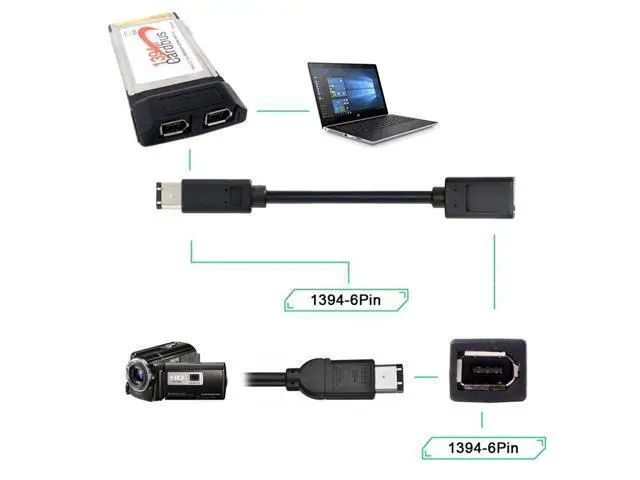 Alt view image 6 of 7 - HKCY IEEE 1394 6Pin Female to 1394a 6Pin Male Extension Data Video Capture Card Firewire 400 to 400 Cable 20cm