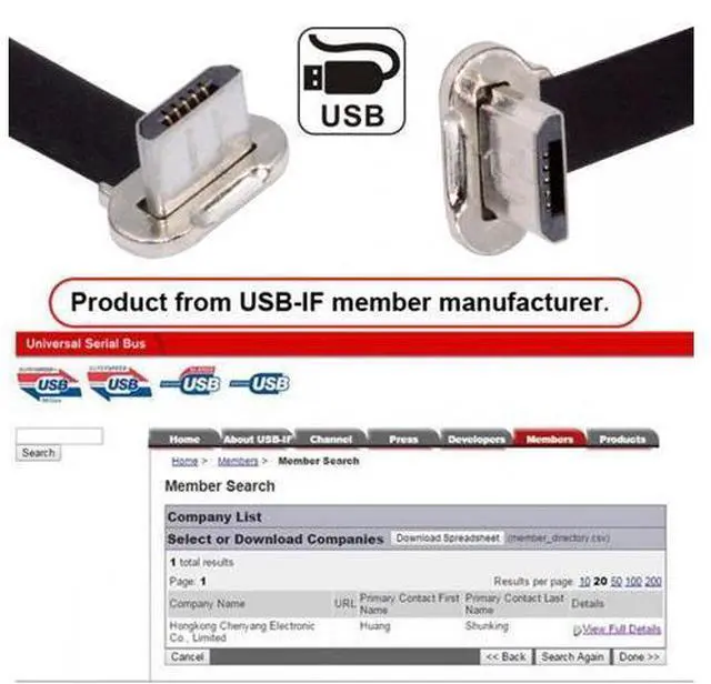 Alt view image 4 of 7 - Cable Micro USB2.0 Male to Micro USB Male 5Pin Ultra Slim Flat Data Charge Cable 16cm Down to Up Angle 90 Degree Connector